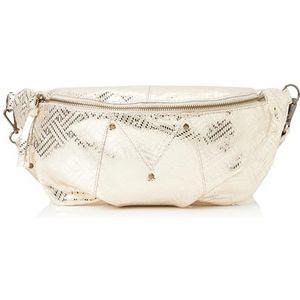 PIECES PCMILLA Leather BUMBAG FC, Frosted Almond/Aop: metallic weave