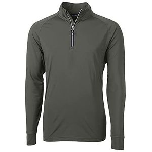 Cutter & Buck mens Long Sleeve Adapt Eco Knit Quarter Zip Pullover Shirt, Poplar, Small US