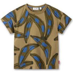Sanetta T-shirt met korte mouwen voor jongens, 100% biologisch katoen, warm olijf, 104 cm