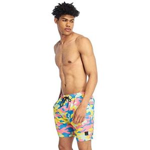 Urban Classics Heren Shorts Camo Zwemshorts, meerkleurig, Multicolour (Happy Camo 02062), L