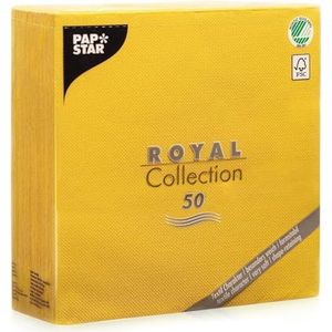 PAPSTAR 50 servetten ROYAL Collection 1/4-vouw 40 cm x 40 cm geel