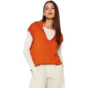 Trendyol FeMan Regular fit Basic Polo Neck Knitwear Trui, Oranje, S, Oranje, S