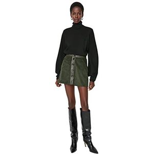 Trendyol Vrouwen Vrouw Mini lijn geweven rok, kaki, 36, kaki, 62