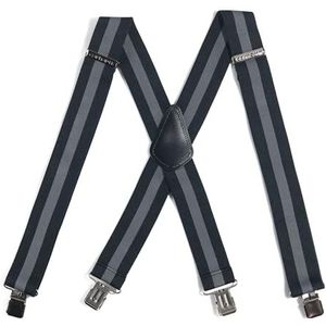 Carhartt Rugged Flex Elastische bretels voor heren, Elastisch, tweekleurig (zwart/stalen strepen), Eén Maat