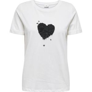 Jdy Kitty S/S Print Top JRS, cloud dancer, S