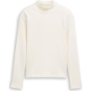 Tom Tailor - Geribd Shirt - Lange Mouwen - Met Opstaande Kraag