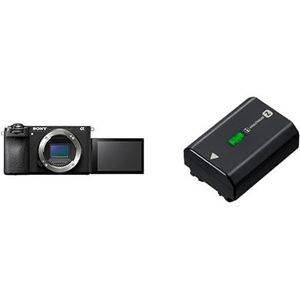 Sony 804408-657 Alpha 6700 APS-C spiegelloze camera (AI aangedreven autofocus 5-assige beeldstabilisatie) & Sony NPFZ100.CE Z-serie oplaadbaar batterijpakket - zwart