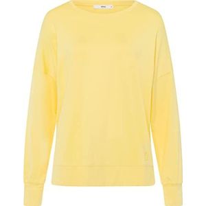 BRAX Dames Style Caren Viscose Solid geraffineerd shirt met lange mouwen sweatshirt, banana, 42