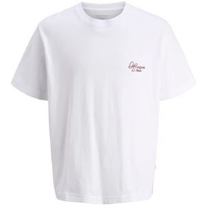 JACK & JONES - Shirt - Mauve - Ronde Hals - Motiefprint - Kwartmouw