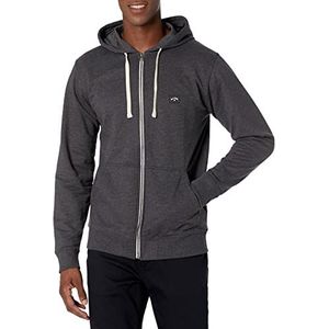 BILLABONG Heren Classic Zip Fleece Hoody Hooded Sweatshirt, Zwarte textuur, L