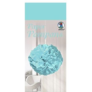 Ursus 27010031 papieren pompons lichtblauw, van zijdepapier 20 g/m², ca. 50 x 70 cm, 10 vellen in één kleur, inclusief knutselhandleiding, ideale decoratie voor elk feest