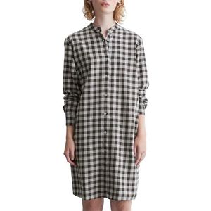 Marc O'Polo Denim hemdblousejurk voor dames, van biologisch katoen, geruit, Medium Grey_Multi_01, M