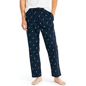 Nautica Mannen zacht geweven 100% katoen elastische tailleband slaap pyjama broek, Maritieme marine, S
