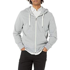 Amazon Essentials Men's Lichtgewicht sweatshirt met capuchon van Franse badstof met volledige ritssluiting, Lichtgrijs, M