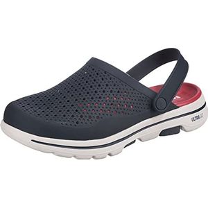 Skechers Go Walk 5 Astonished Slide Sandaal voor heren, Navy Synthetische Rode Trim, 45 EU