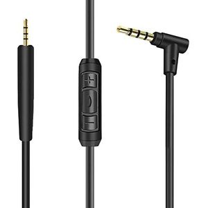 Vervangende audiokabel 3,5 mm naar 2,5 mm stereo jack-kabel voor Bose QuietComfort QC25, QC35, on-ear 2, OE2, OE2i hoofdtelefoon inline microfoon/afstandsbediening - zwart