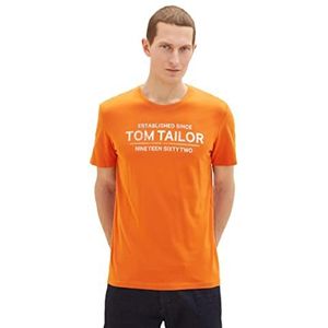 TOM TAILOR Heren 1031877 T-shirt, 19772-Gold Flame Orange, S, 19772 - Gouden Flame Oranje, S