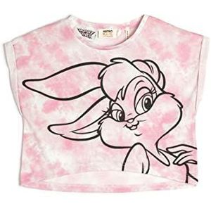 Koton Girls Lola Bunny T-shirt gelicentieerd oversized ronde hals Tie-Dye patroon, Roze design (2d5), 7-8 Jaar
