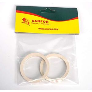 Sanfor 57047 Blister rubberen afdichting voor koffiezetapparaat type Musa van staal | 2 kopjes | verpakking met 2 stuks | rubber | wit