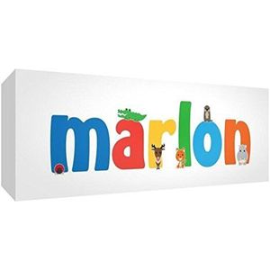 Little Helper MARLON3084-15DE canvasdruk gepersonaliseerd met jongensnaam, Marlon, groot, 30 x 84 x 4 cm