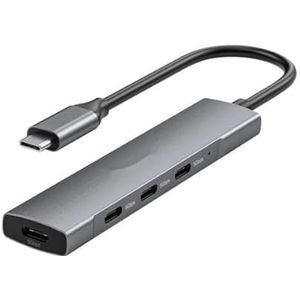 Velocraze Hub - apparaat met 4 USB-C-poorten, compatibel met USB 3.2 Gen 1, ideaal voor meerdere gelijktijdige verbindingen en snelle overdracht.
