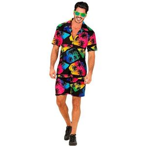 Widmann - Hawaiiaanse outfit, shirt met korte mouwen en shorts, bloemen, aloha, strandfeest, vermomming