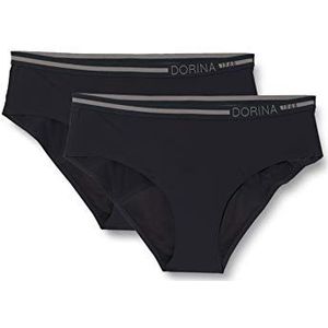 Dorina Eco Moon Set met 2 hipster-onderbroeken, absorberend, zwart/zwart, XXL dames