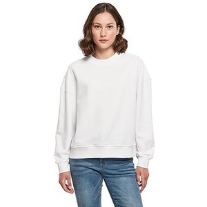 Build Your Brand Oversized sweatshirt met ronde hals voor dames, wit, S