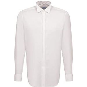 Zijdestickers heren Smoking Hemd Modern Fit - Strijkvrij, smal getailleerd hemd met klepjeskraag en omslagmanchet - Lange mouwen - 100% katoen