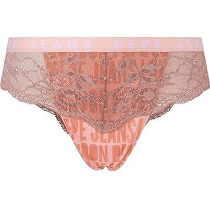 Pepe Jeans Dames Allover Logo Brazilia Bikini Stijl Ondergoed, Sinaasappel (apelsuiker), XS
