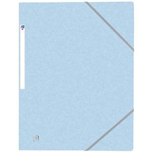 OXFORD 50 stuks mappen, 3 kleppen, top bestand + A4, met elastiek, envelop voor kaarten, pastelblauw