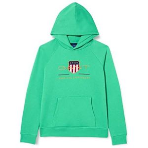 GANT Unisex Archive Shield Hoodie met capuchon, MID Green, standaard, Mid Green, 122/128 cm
