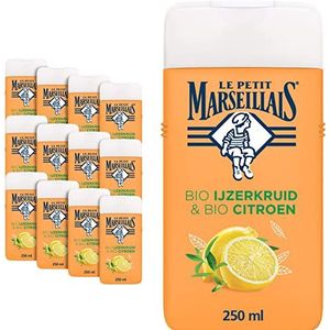 Le Petit Marseillais Extra Doux Bio IJzerkruid en Bio Citroen Douchegel, veganistische douchegel met ijzerkruid en citroen, 12 x 250 ml