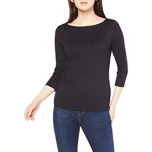 Amazon Essentials Dames Slim-Fit 3/4 Mouw Solid Boothals T-shirt, Zwart, Medium