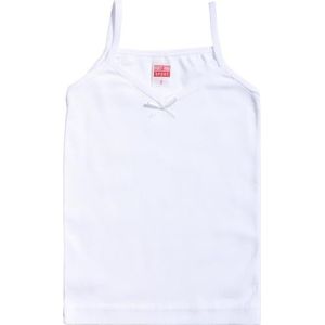 BABIDU Tanktop voor meisjes van 100% katoen, geribbeld, zacht en ademend, licht en comfortabel zomerondergoed, van 2 tot 16 jaar, onmisbaar voor de zomer, Wit, 4 anni