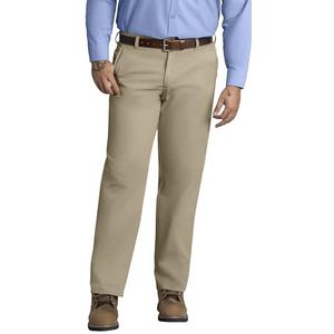 Red Kap Men's Stain Resistant, Flat Front Work Pants, Khaki, 54W x 32L