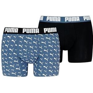 PUMA Heren Elements Boxer Shorts 2 Pack, blauw/zwart., XL