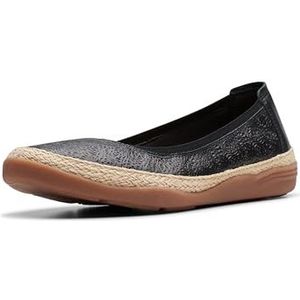 Clarks Elaina Rae Ballet Flat voor dames, Zwart leder, 39 EU