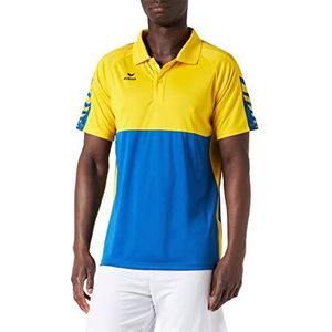 Erima Unisex Six Wings Sport Polo Shirt, nieuw koninklijk/geel, XXL