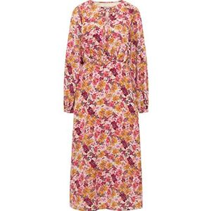 usha Midi-jurk voor dames met bloemenprint, wolwit, meerkleurig, S