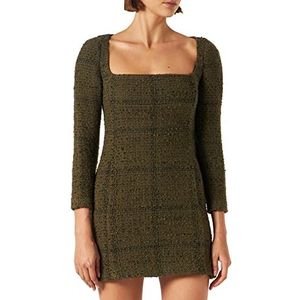 Pinko Annapurne Boucle A Quadrische jurk, casual, SD1_groen/zwart, 38 dames