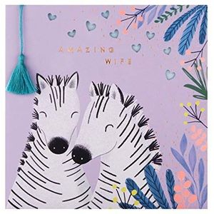 Verjaardagskaart voor vrouw van keurmerk - Embossed & Die-Cut Zebra Design