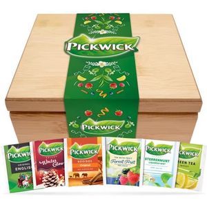Pickwick Bamboo Theekist - 6 vaks geschenkset - 60 theezakjes van onze favoriete blends