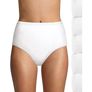 Hanes Ultimate Women's 6-Pack Breathable Cotton Brief Panty, White, White, White, White, White, White, 11