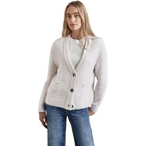Street One - Lucid White - Cardigan - Wit - Gebreide Jas met Knoopsluiting en Opgezette Zakken