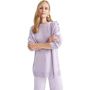 DeFacto Lange overhemden met lange mouwen tuniek overhemden (paars, XL), lila (lilac), XL
