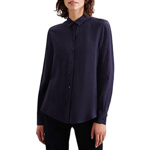 Seidensticker Dames Regular Fit lange mouwen blouse, donkerblauw, 42, donkerblauw, 42