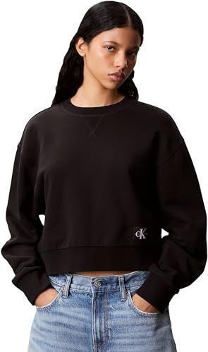 Calvin Klein Jeans - Crew Neck Sweatshirt - Zwart - Dames - Regular Fit