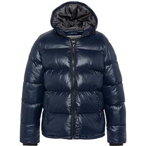 Schott NYC Schott Columbus Donsjack met capuchon Navy, Blauw, 5XL grote maten tall