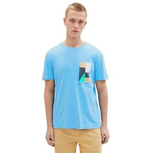 TOM TAILOR Denim Uomini T-shirt 1035582, 18395 - Rainy Sky Blue, L